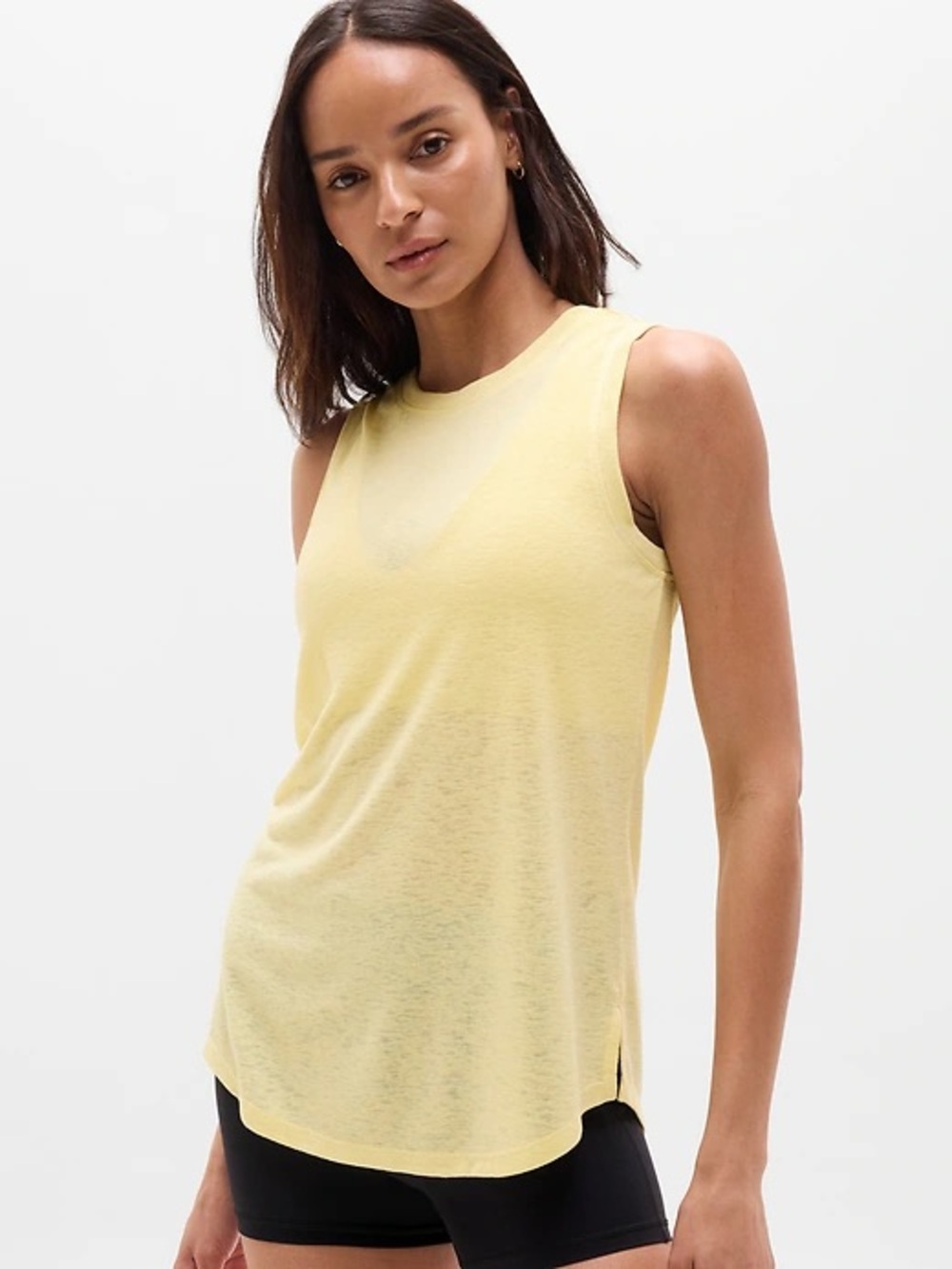 👚 Athleta Pale Yellow Short-Sleeve  Tee